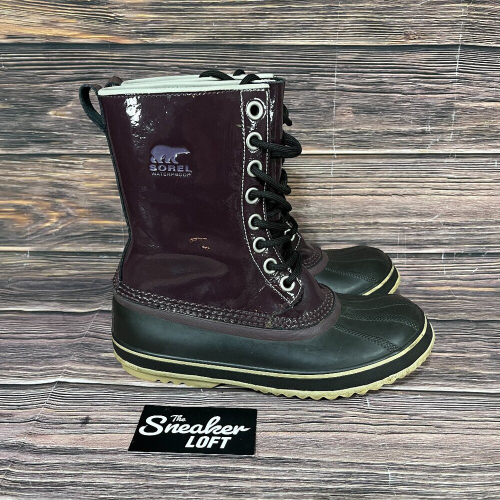 Sorel Dahlia‎ Women's Purple Patent Leather Insulated Snow Boots